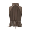 OUDE WAAG High-Neck Shirred Halter Vest OW-OW-25PF-TP03-HZ (BR430 Gray Brown) (OW-25SS-TP02 OW-25PF-TP03)